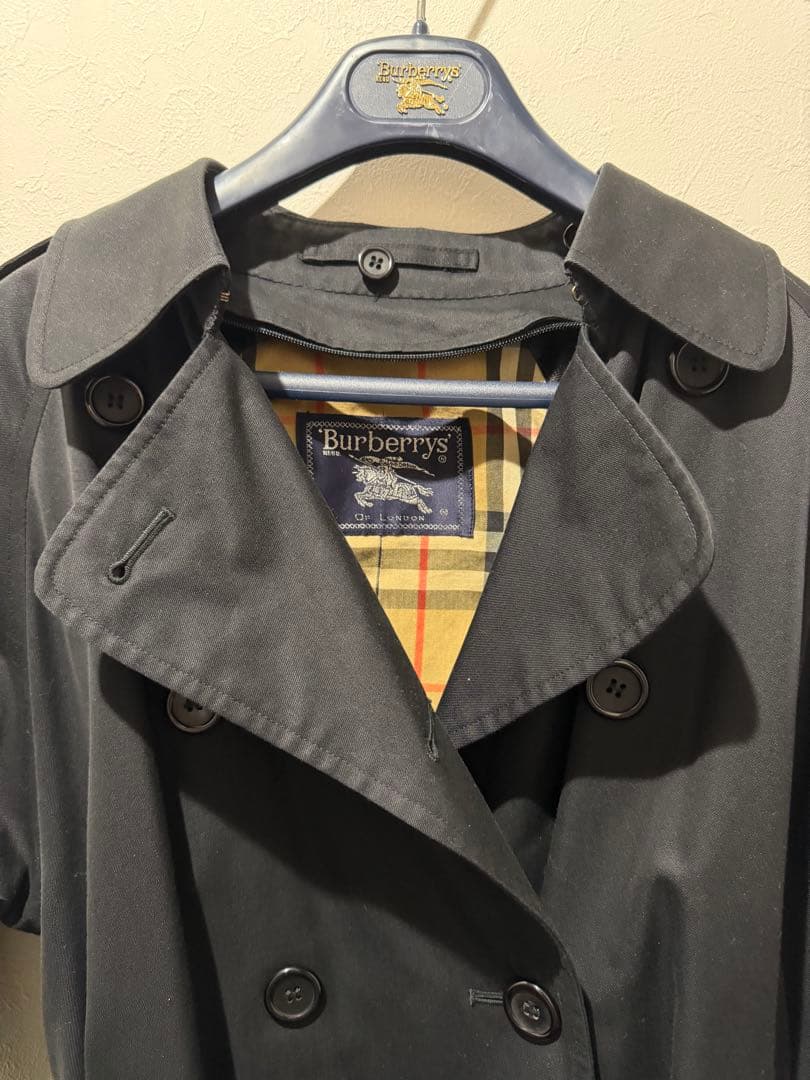 バーバリー BURBERRY 裏地ノバチェック トレンチコート 黒 ブラック