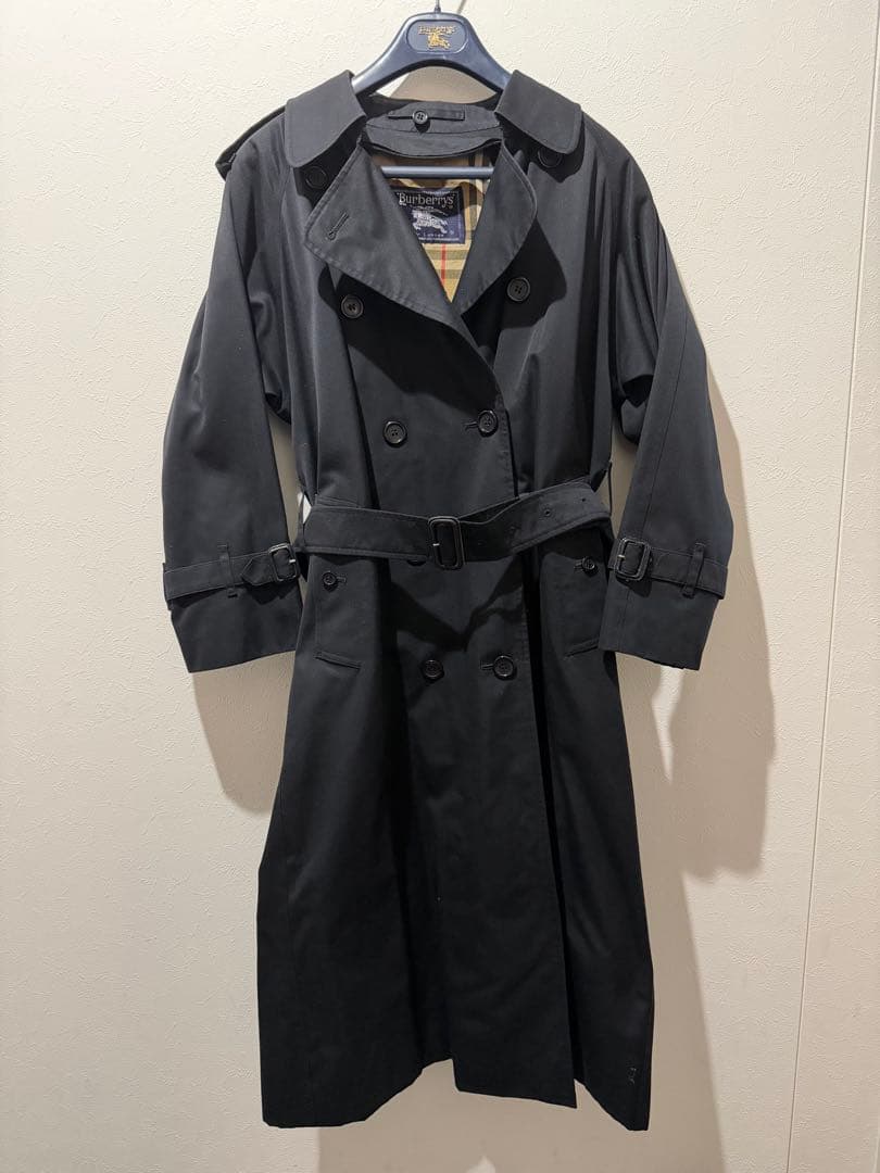 バーバリー BURBERRY 裏地ノバチェック トレンチコート 黒 ブラック