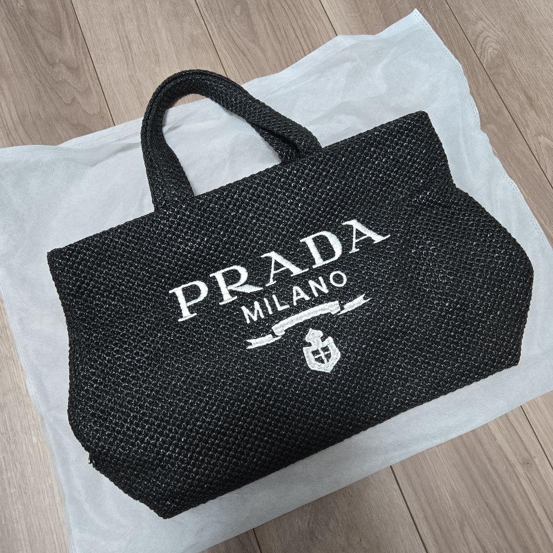 PRADA ブラック かごバッグ ノベルティー