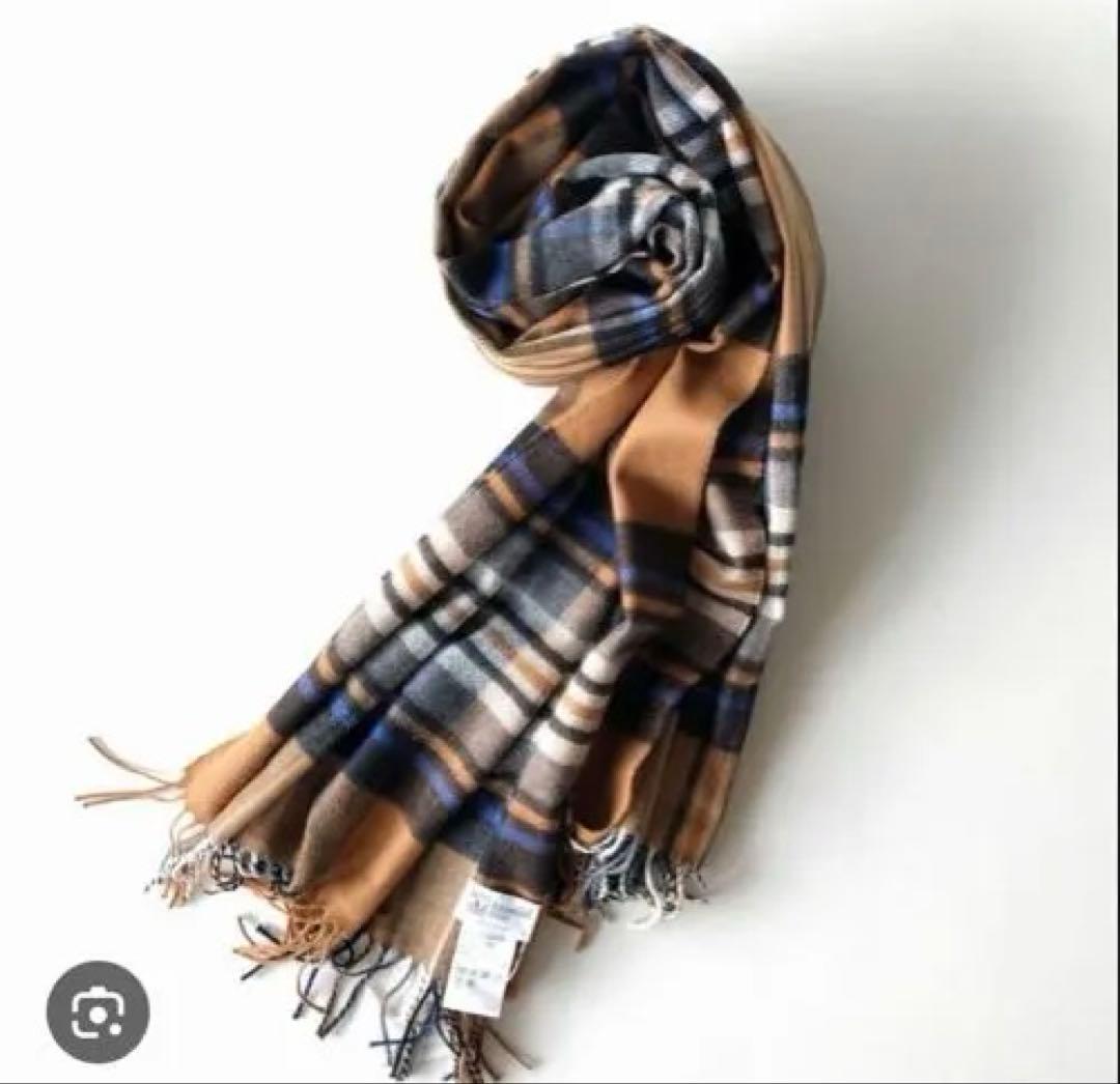 ジョンストンズ プラステ 別注　大判 ストール　カシミヤ　PLST チェック