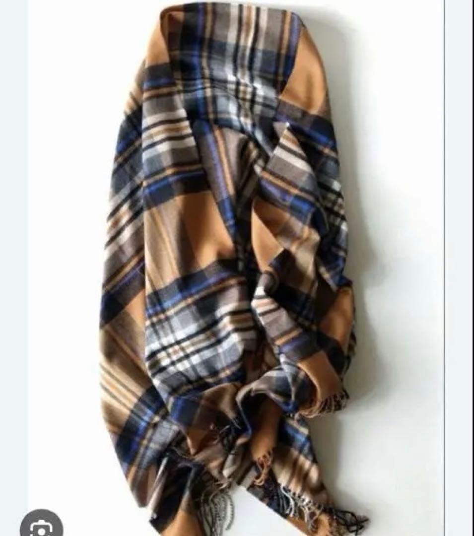 ジョンストンズ プラステ 別注　大判 ストール　カシミヤ　PLST チェック