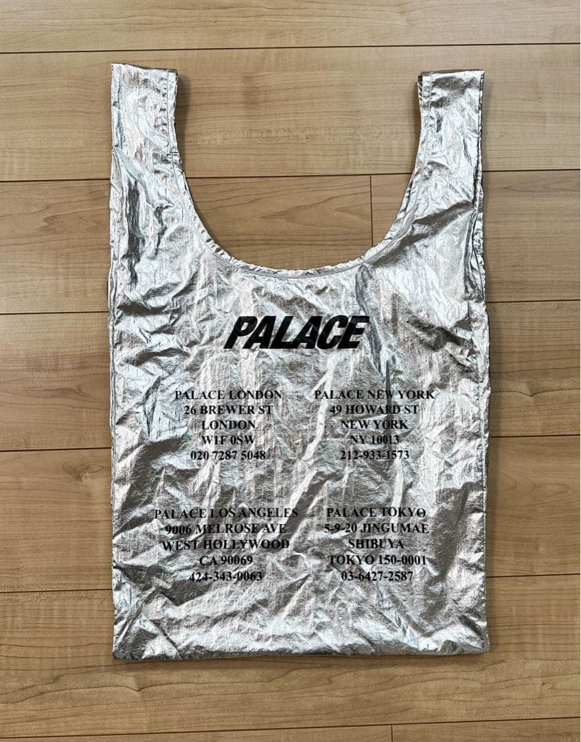 PALACE シルバー エコバッグ ロゴ