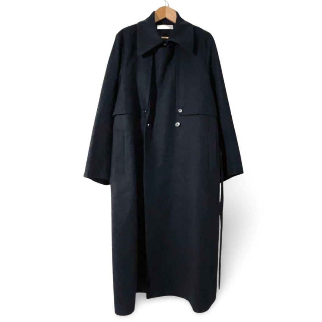 ETHOSENS エトセンス ウール トレンチ コート ダブル ブラック