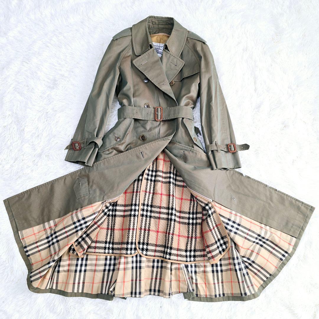 極美品✨玉虫色✨バーバリー トレンチコート ライナー付き ノバチェック