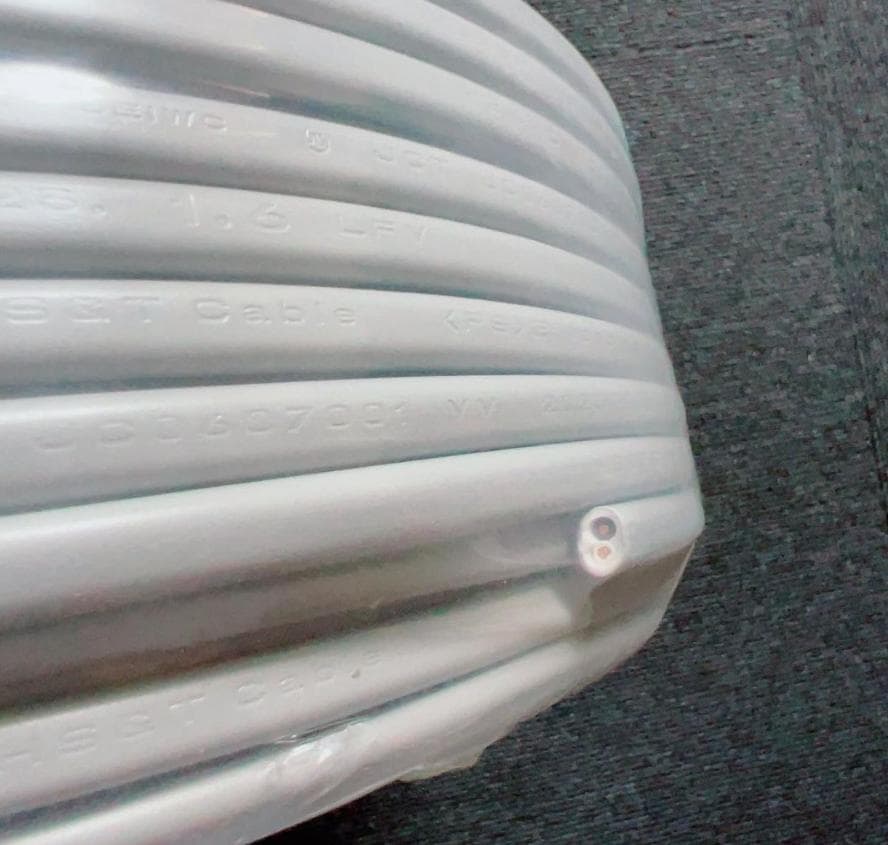 住電HST電線 VVF 2×1.6 黒白　２芯　1巻100mケーブル2023年製