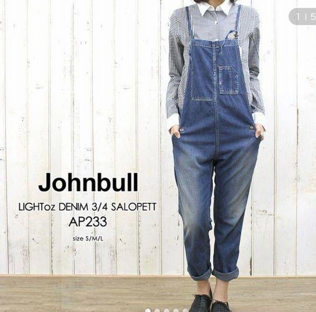 JOHNBULL　スリークオーターデニムサロペット AP233