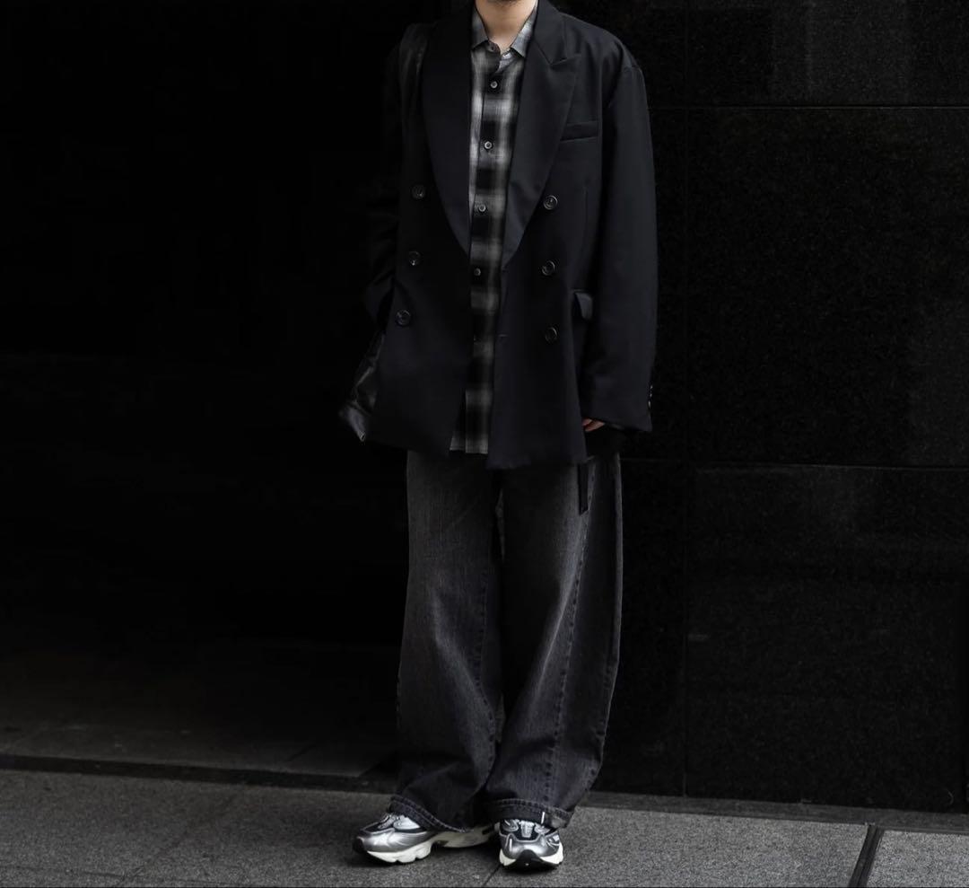 美品｜25AW 定番90/2ダブルジャケット 黒 ssstein