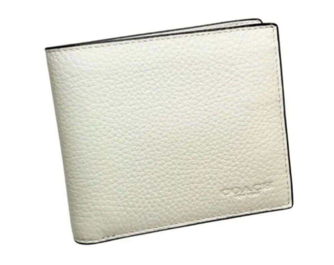 【新品未使用】COACH 二つ折り 財布 白 コーチ ホワイトレザー 3in1