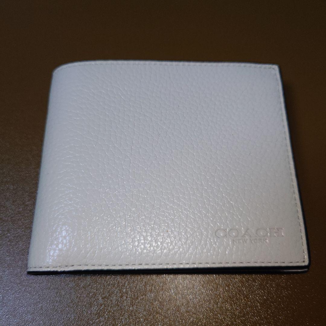 【新品未使用】COACH 二つ折り 財布 白 コーチ ホワイトレザー 3in1