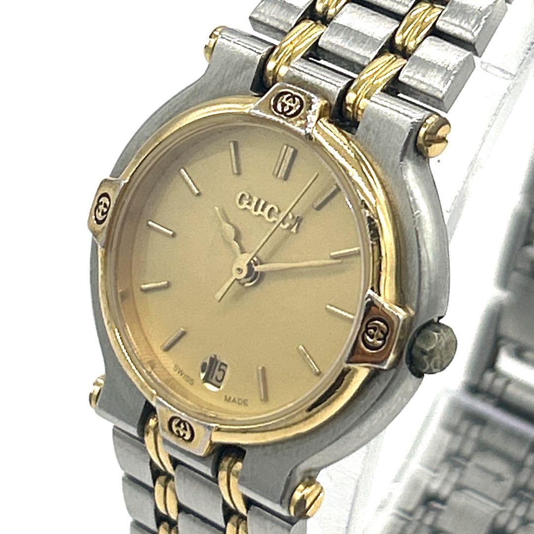 【新品電池・稼働品】GUCCI 腕時計 クォーツ 9000L シルバー ゴールド