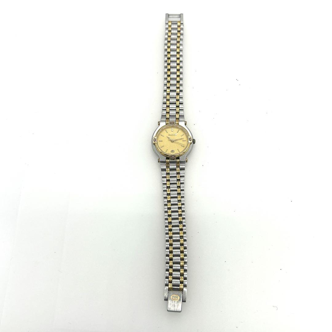 【新品電池・稼働品】GUCCI 腕時計 クォーツ 9000L シルバー ゴールド