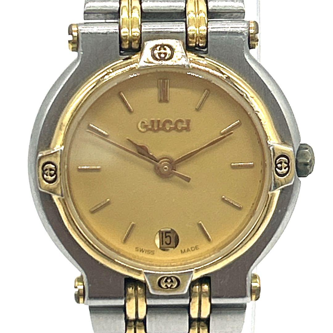 【新品電池・稼働品】GUCCI 腕時計 クォーツ 9000L シルバー ゴールド