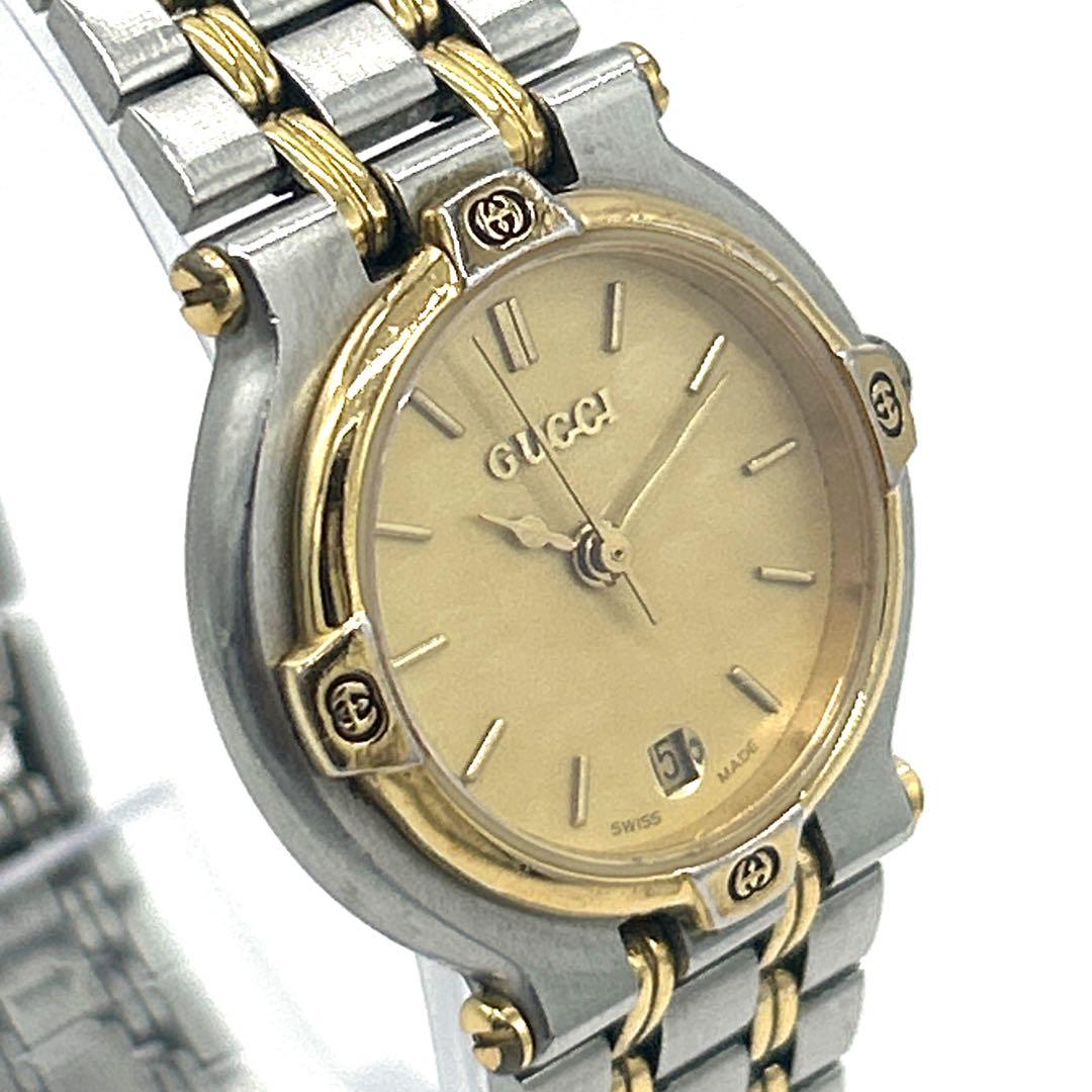 【新品電池・稼働品】GUCCI 腕時計 クォーツ 9000L シルバー ゴールド