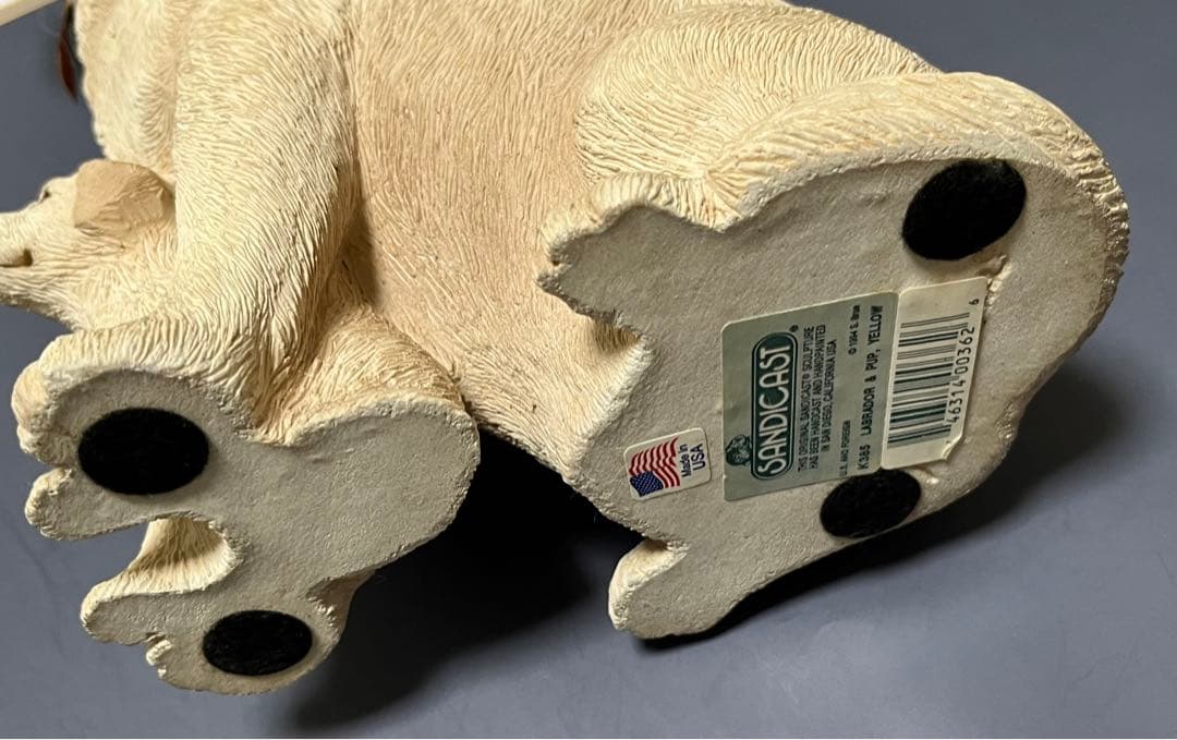 犬の親子　陶器置物/彫像　ラブラドール親子　アメリカ製　　サンドラ・ブルー