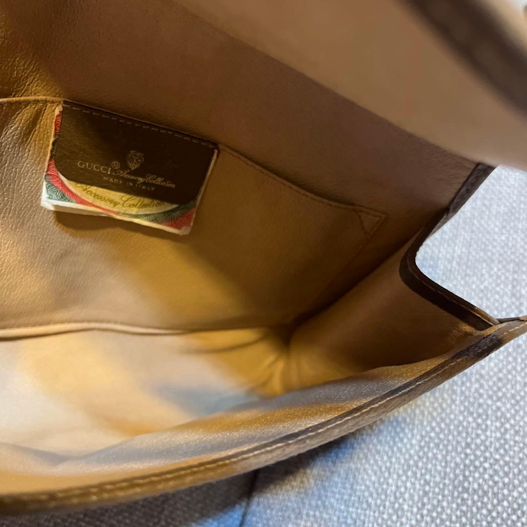 【GUCCI】オールドグッチ シェリーライン クラッチバッグ GG柄
