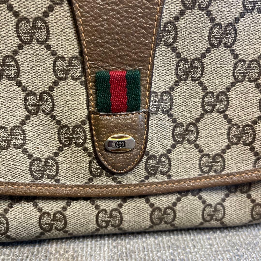 【GUCCI】オールドグッチ シェリーライン クラッチバッグ GG柄