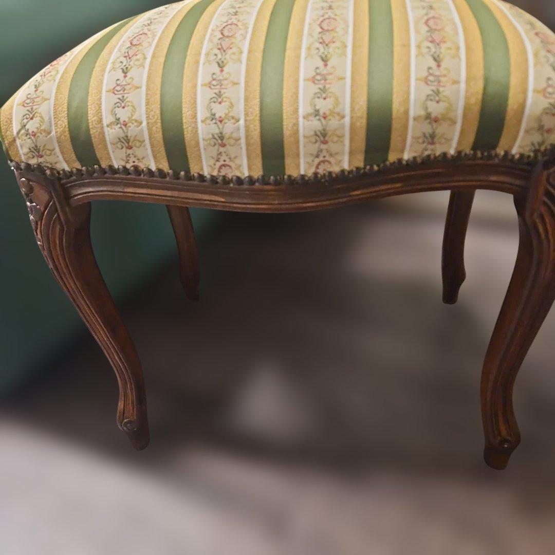 イタリア アンティーク スツール オットマン 猫脚 ロココ調