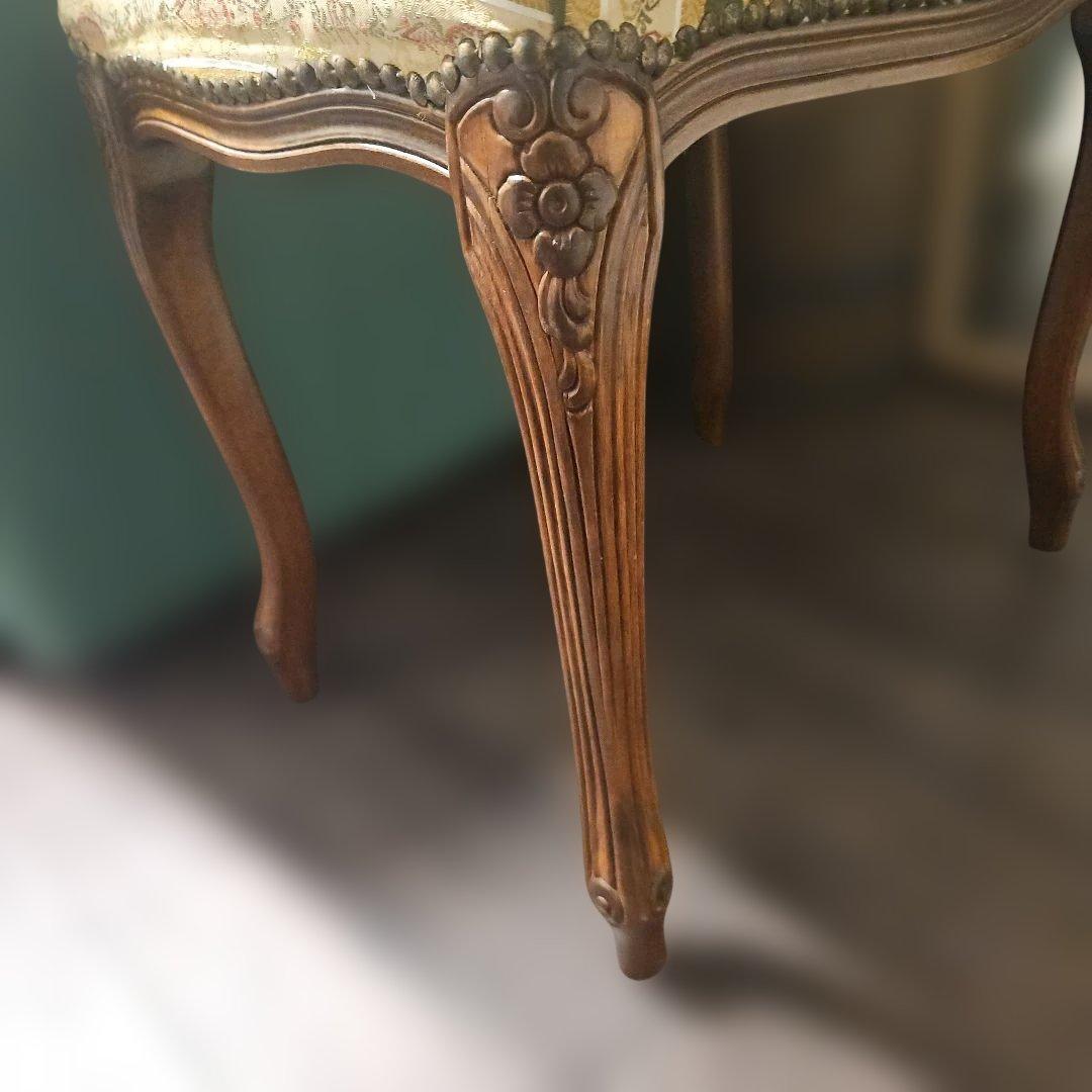 イタリア アンティーク スツール オットマン 猫脚 ロココ調