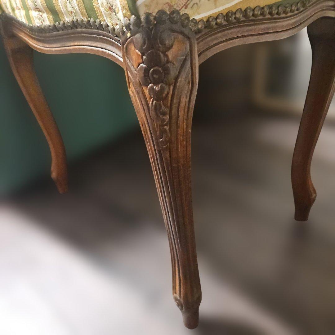 イタリア アンティーク スツール オットマン 猫脚 ロココ調