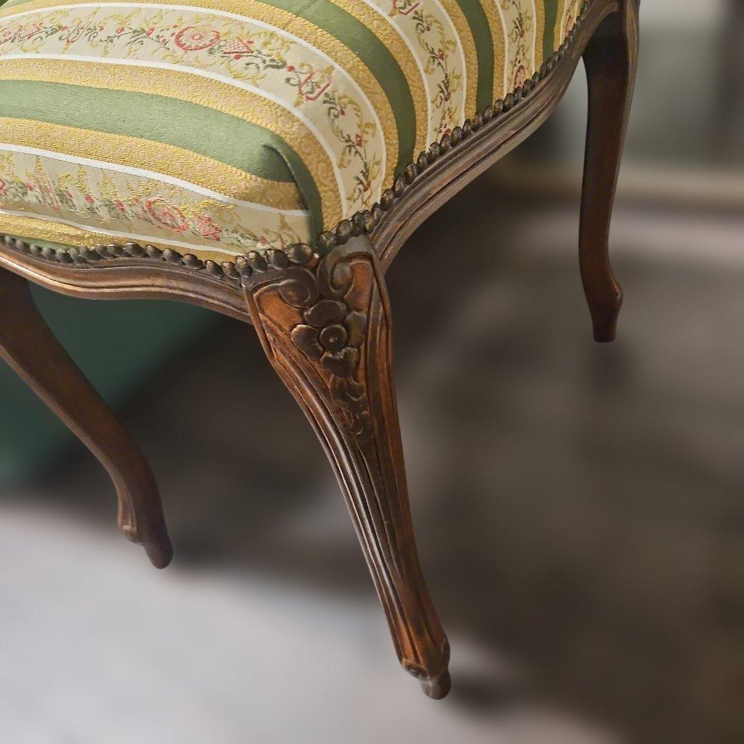 イタリア アンティーク スツール オットマン 猫脚 ロココ調