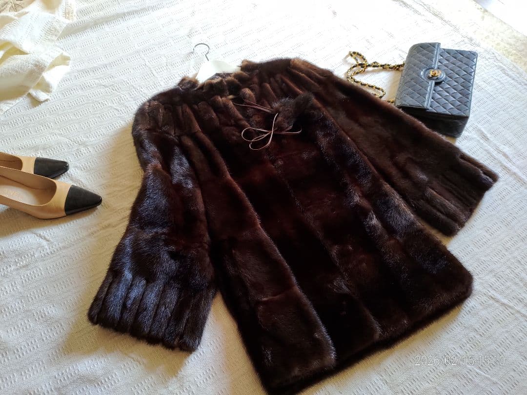 上品なお色♡最高級オーダー品　極美品ミンクコート　素敵なお袖