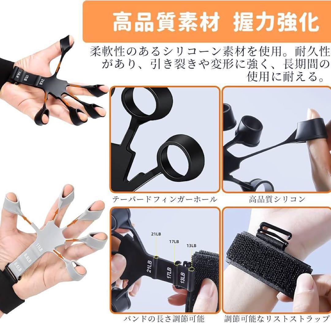 フィンガーパワー 2個セット 握力トレーニング 強度調節可能 パワーグリップ