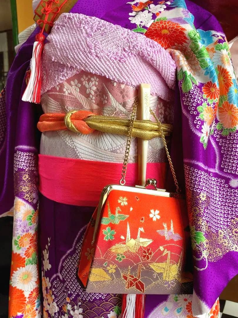 七五三七歳フルセット紫の花柄