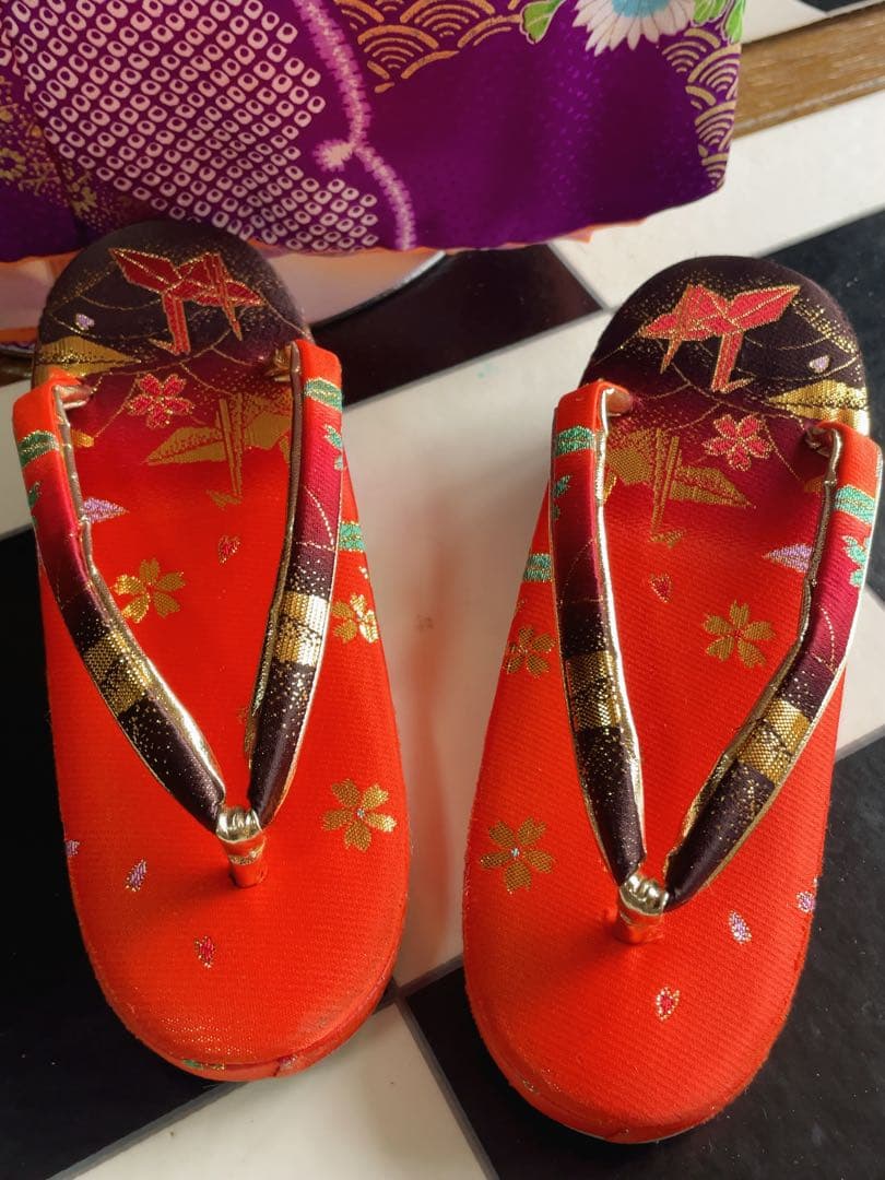 七五三七歳フルセット紫の花柄