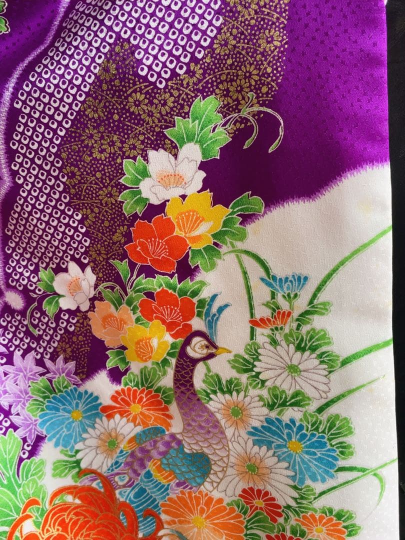 七五三七歳フルセット紫の花柄