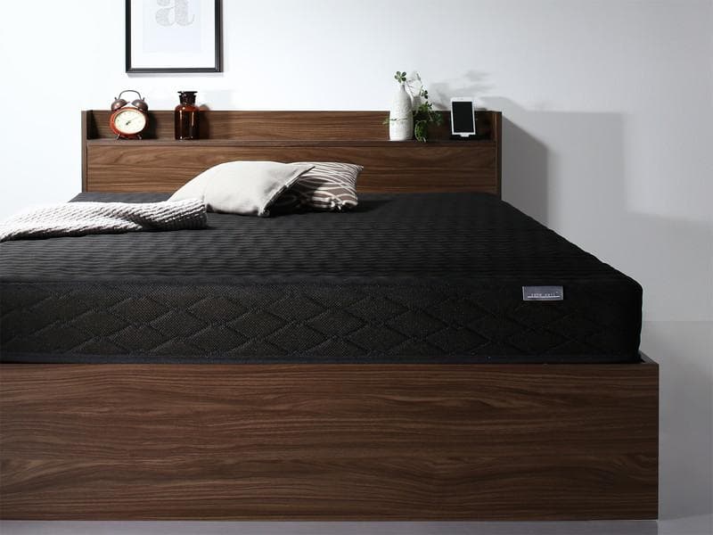 【最安値】セミダブルベッド 収納ベッド マットレス付き 新品送料込　匠マットレス