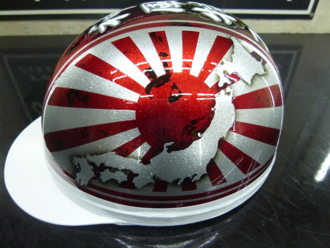 三つボタン‼送料込！！カスタムコルク半　日章地図　ラメ最安値108