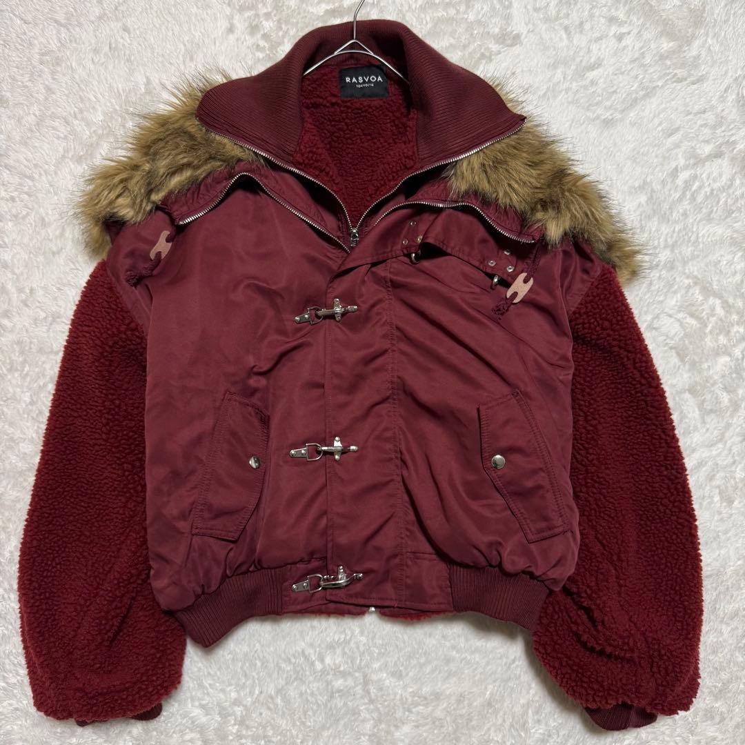 希少 RASVOA y2k 00 N-2B 異素材 ボア ファイヤーマン ファー