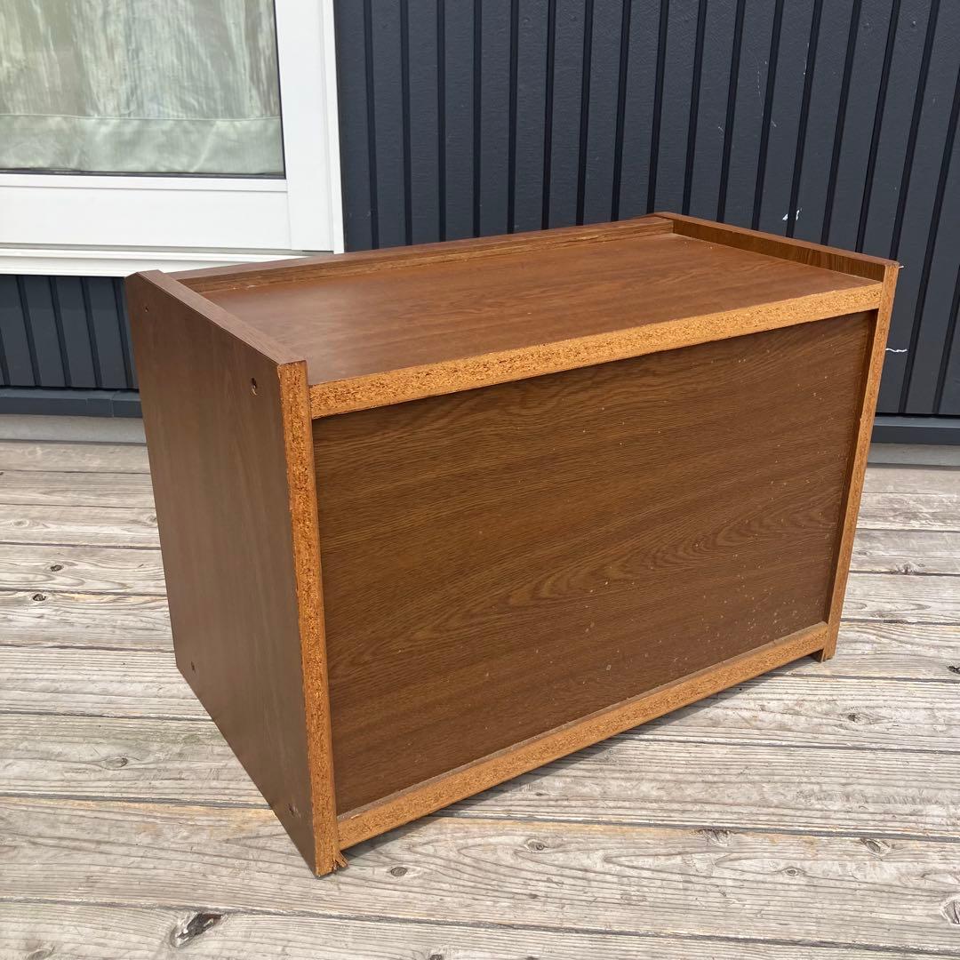 昭和レトロ 古家具 木製レコードラック テレビ台 キャビネット ウッドラック