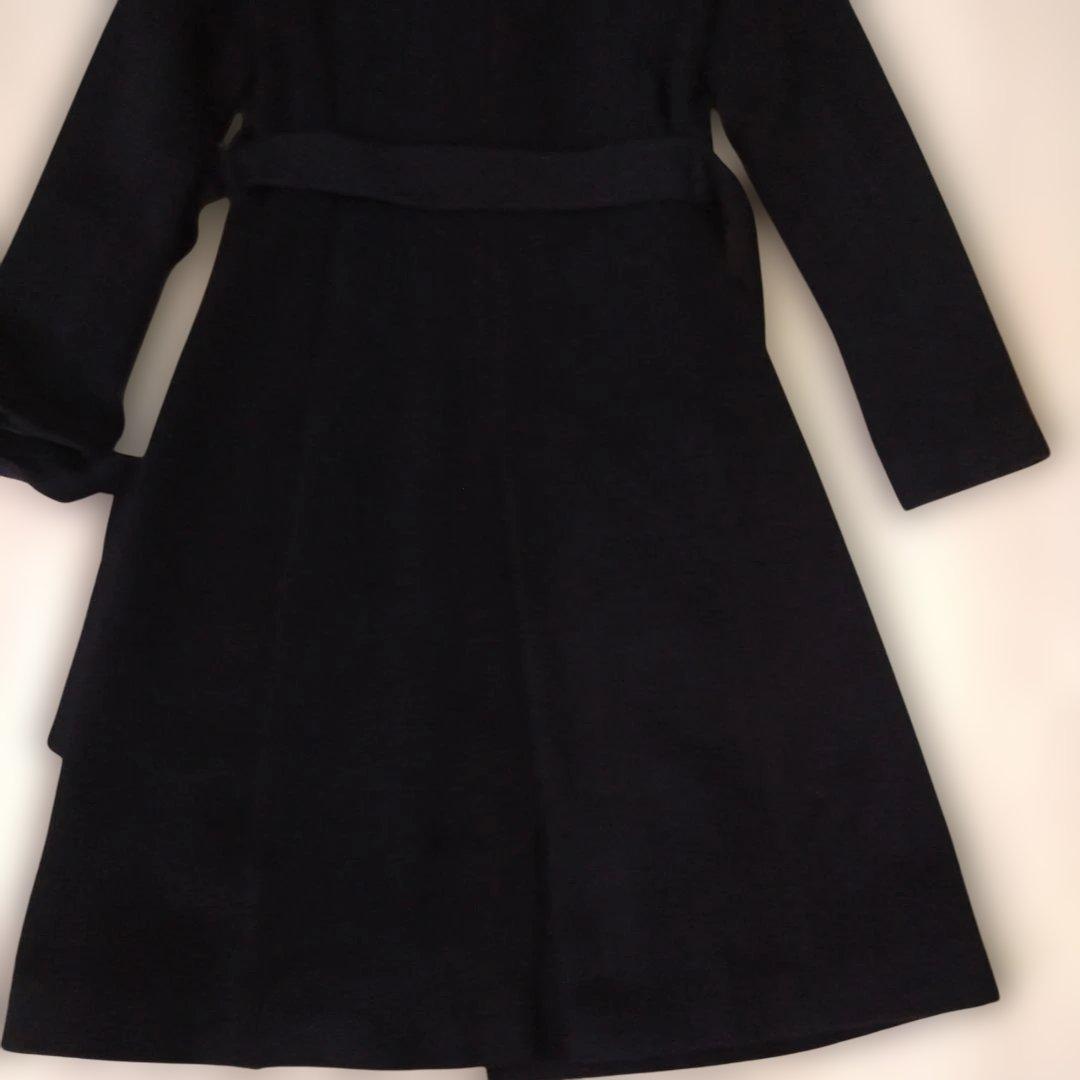 美品　バーバリーブルーレーベル ノバチェック38　ロングコート襟フォックス