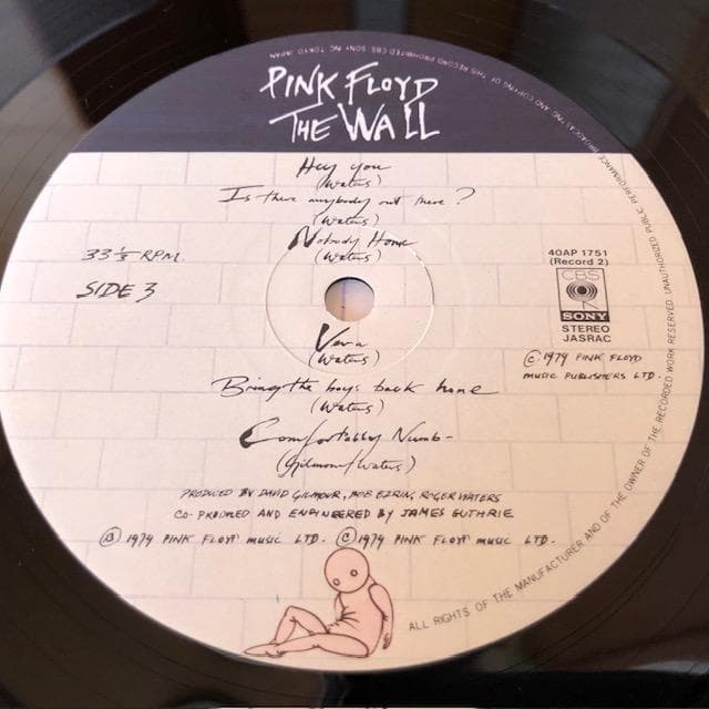 ピンクフロイド ザ・ウォール LP2枚組 名盤 プログレ d729y77