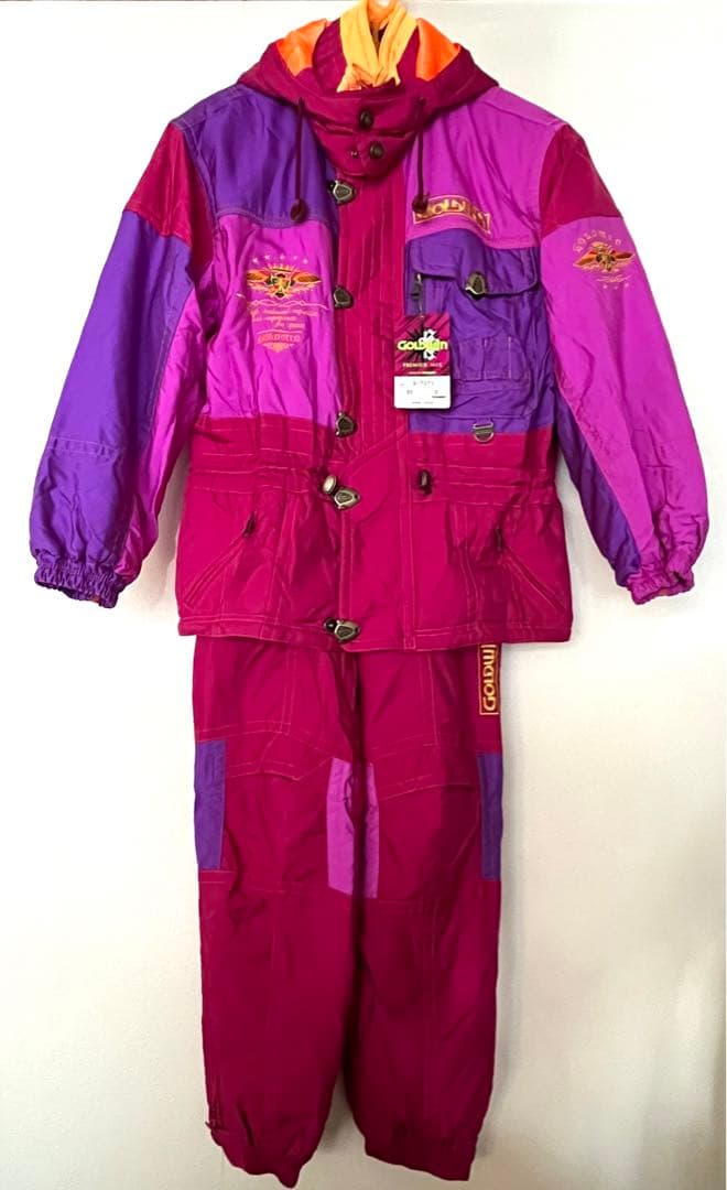【未使用】GOLDWIN スキーウェア 紫ピンクオレンジ 90’sレア