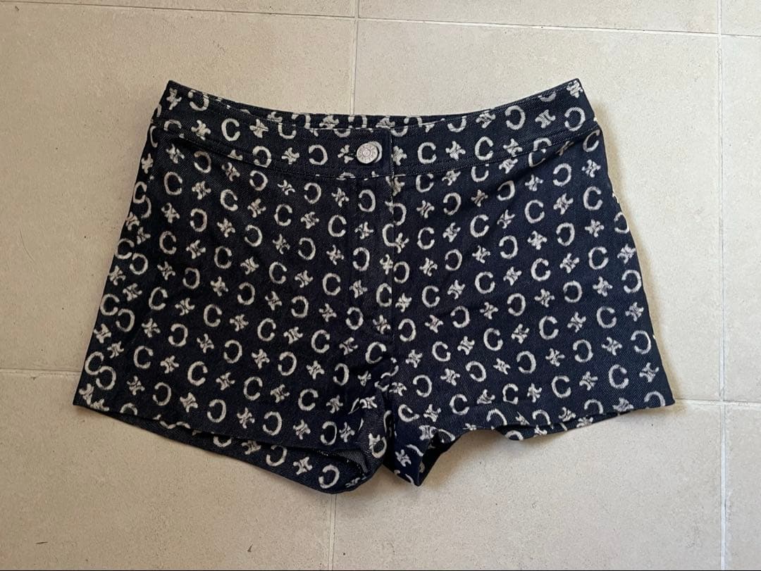 美品 セリーヌ　スリムフィット デニムショートパンツ　ミニ　Sサイズ