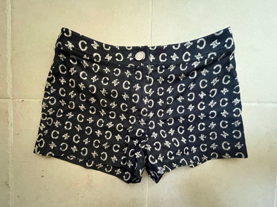 美品 セリーヌ　スリムフィット デニムショートパンツ　ミニ　Sサイズ