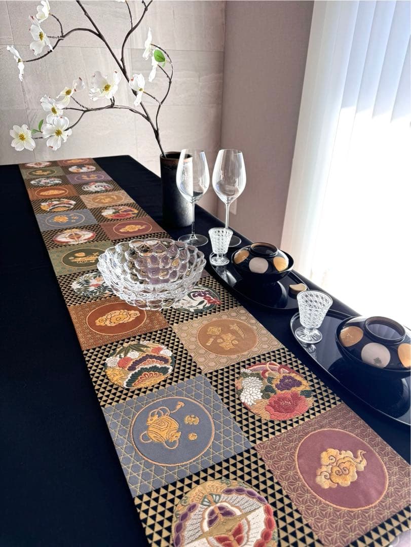 専用︎◼︎C1281◼︎オーダー品 高級袋帯 正絹 草花 鱗 箔(〜270cm)