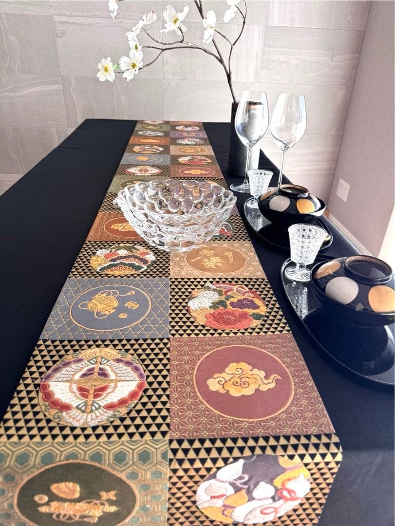 専用︎◼︎C1281◼︎オーダー品 高級袋帯 正絹 草花 鱗 箔(〜270cm)