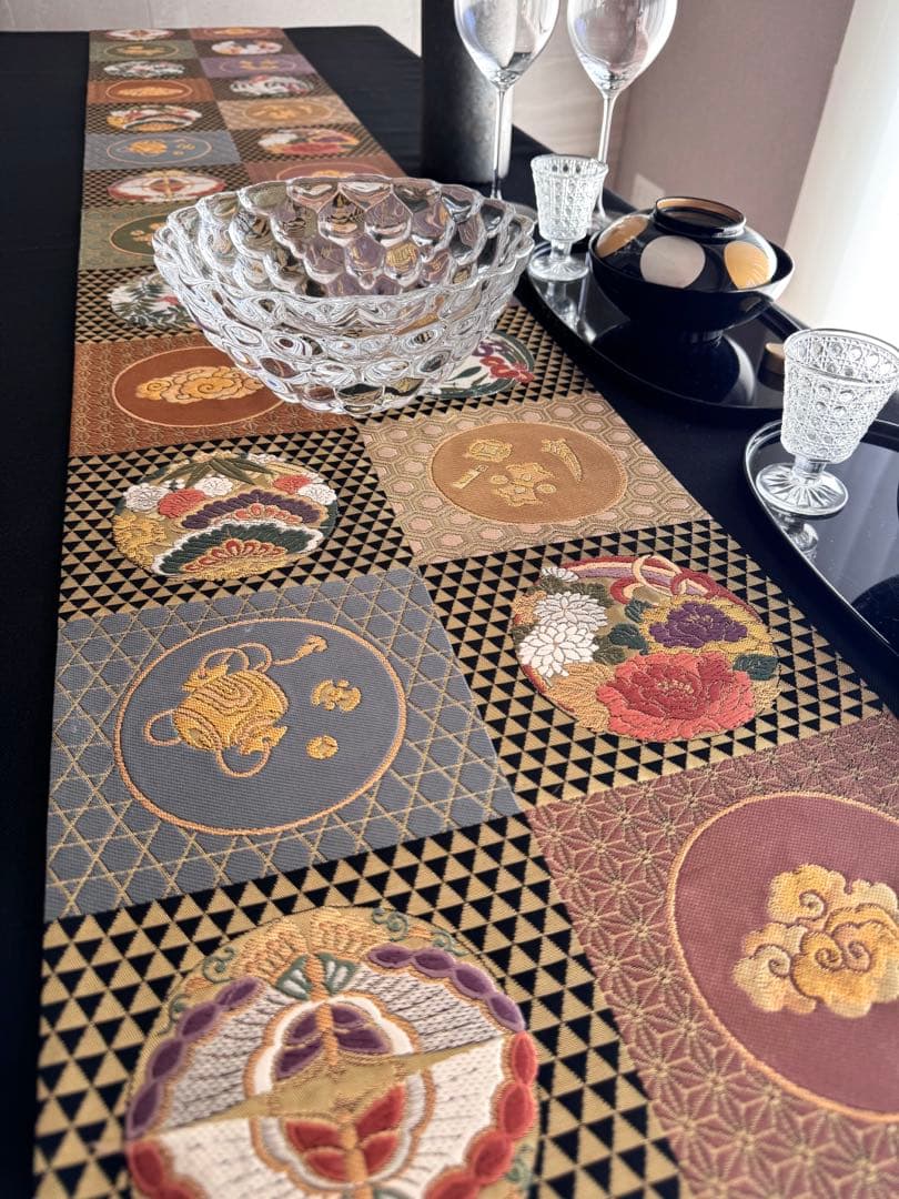 専用︎◼︎C1281◼︎オーダー品 高級袋帯 正絹 草花 鱗 箔(〜270cm)