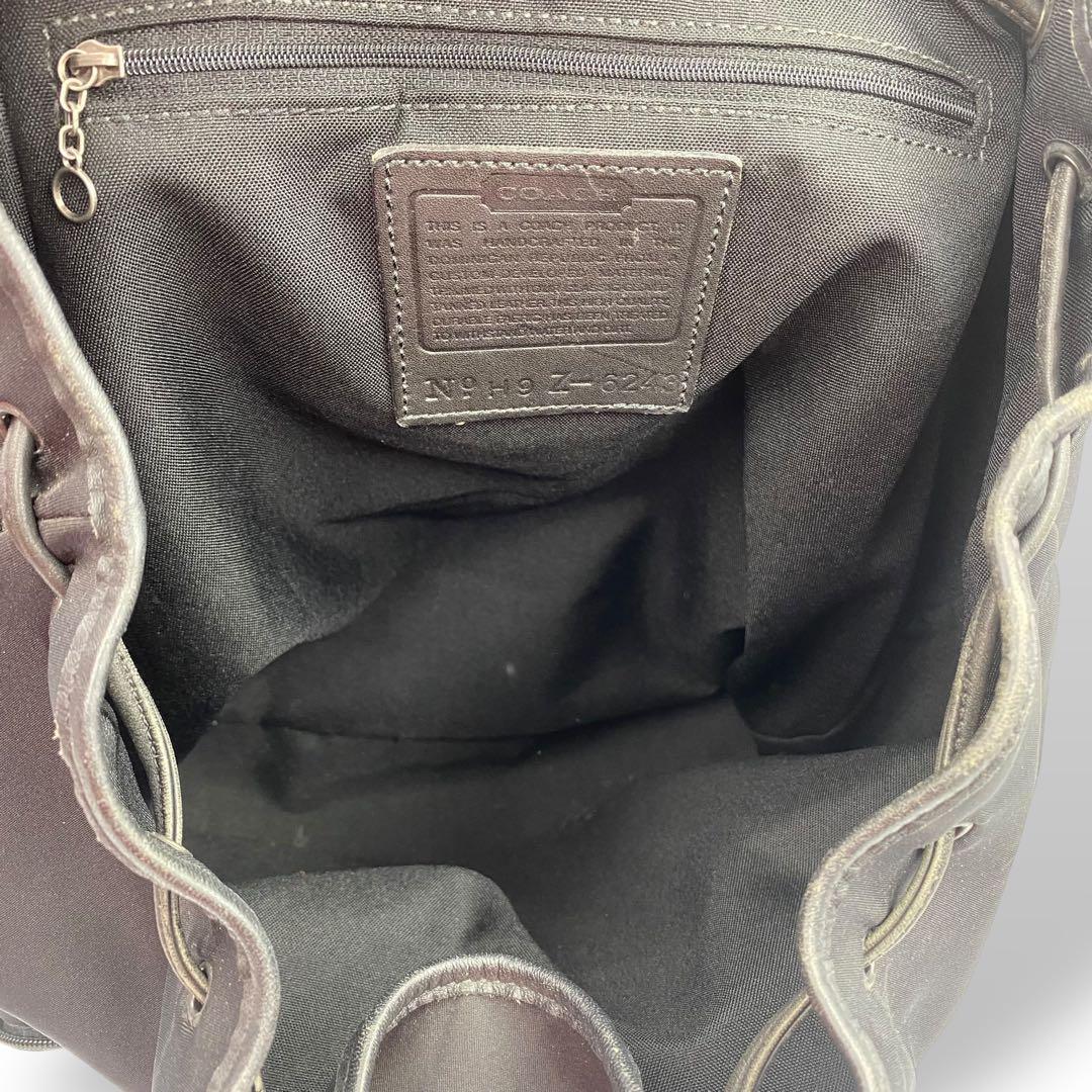 美品 COACH コーチ メンズ リュック バックパック 大容量 レザー 黒