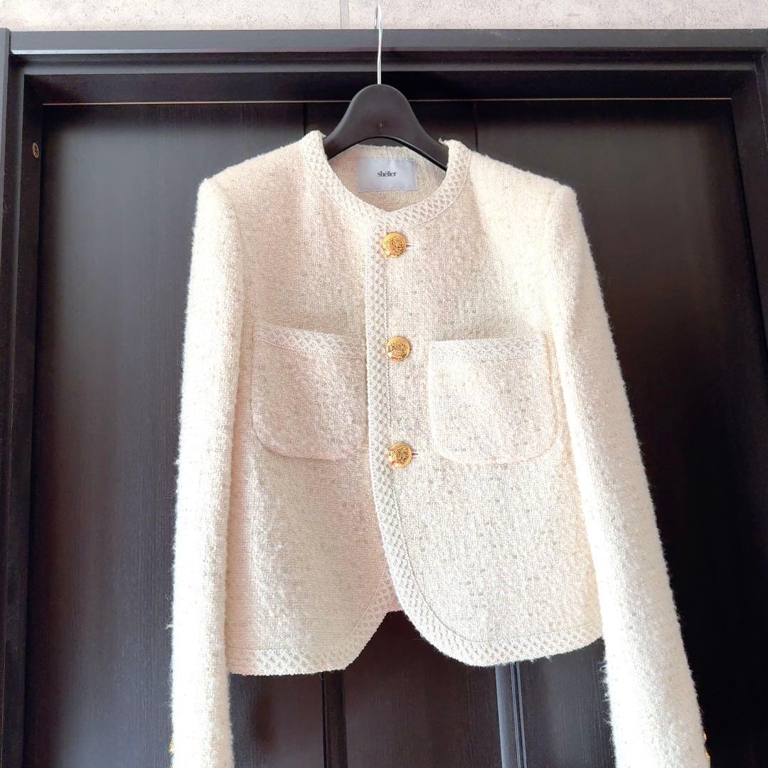 sheller シェリエ ラグジュアリーツイードジャケット