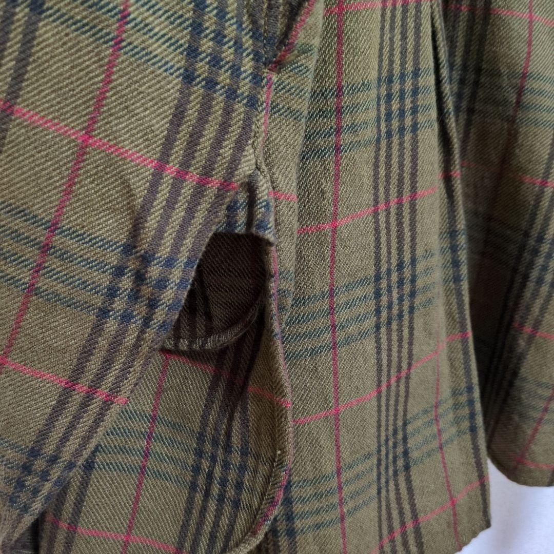 45R オリーブグリーン チェック柄 チュニック