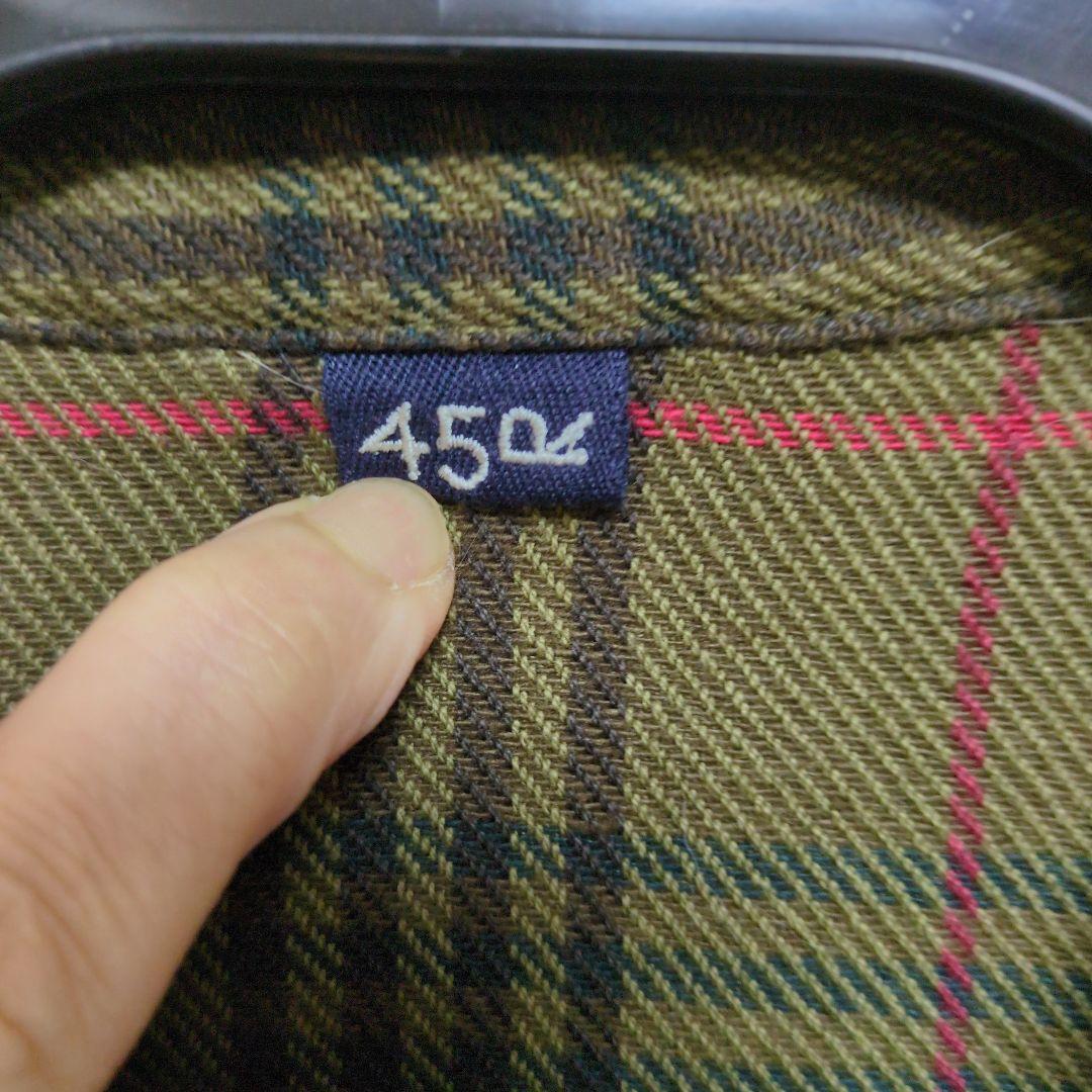 45R オリーブグリーン チェック柄 チュニック