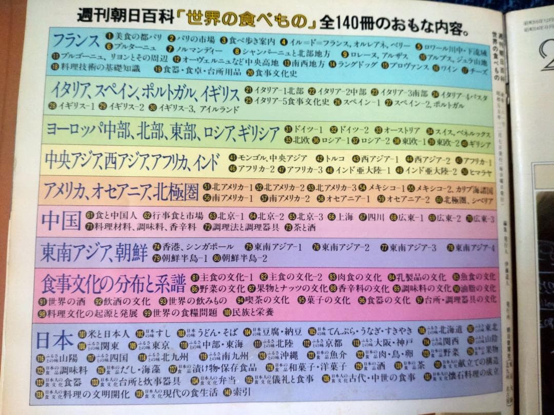 週刊朝日百科世界の食べ物　全140巻セット