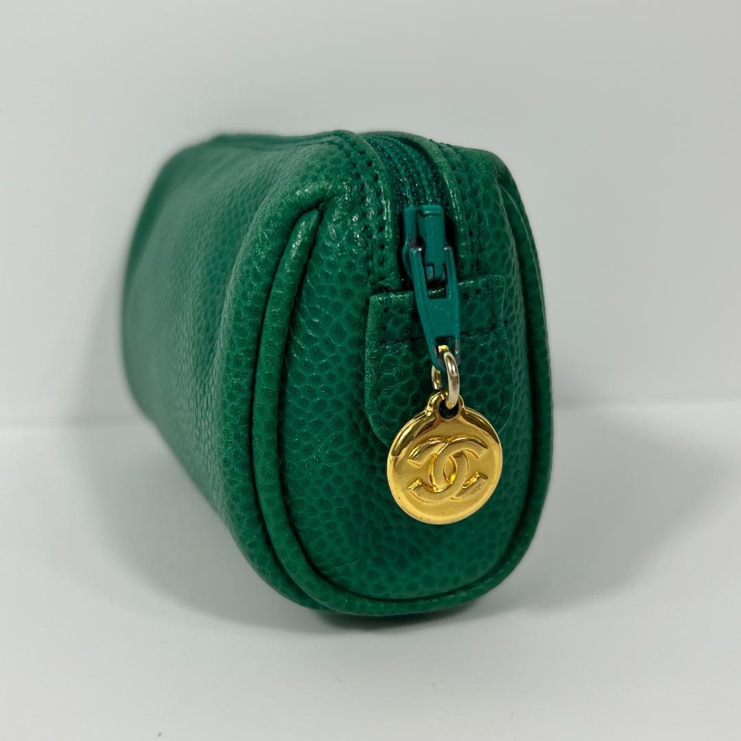 シャネル 3番台 ココマーク キャビアスキン ミニポーチ MBZ039