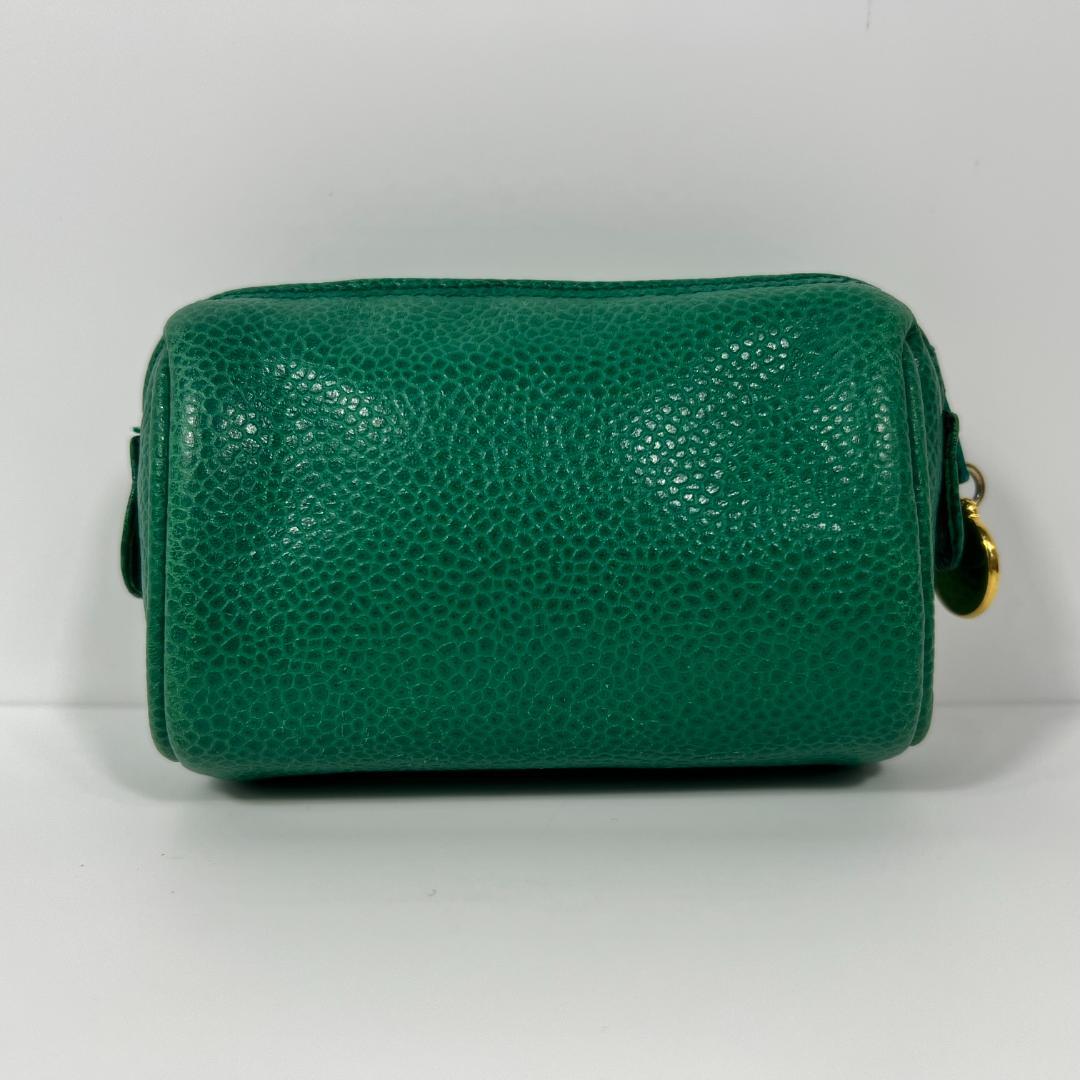 シャネル 3番台 ココマーク キャビアスキン ミニポーチ MBZ039