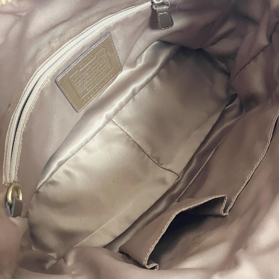 B912【A4収納可能】COACH★パッチワーク トートバッグ 茶系 12527