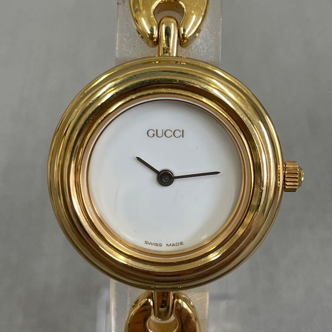 【H】GUCCI グッチ チェンジベゼル レディース腕時計 稼動品